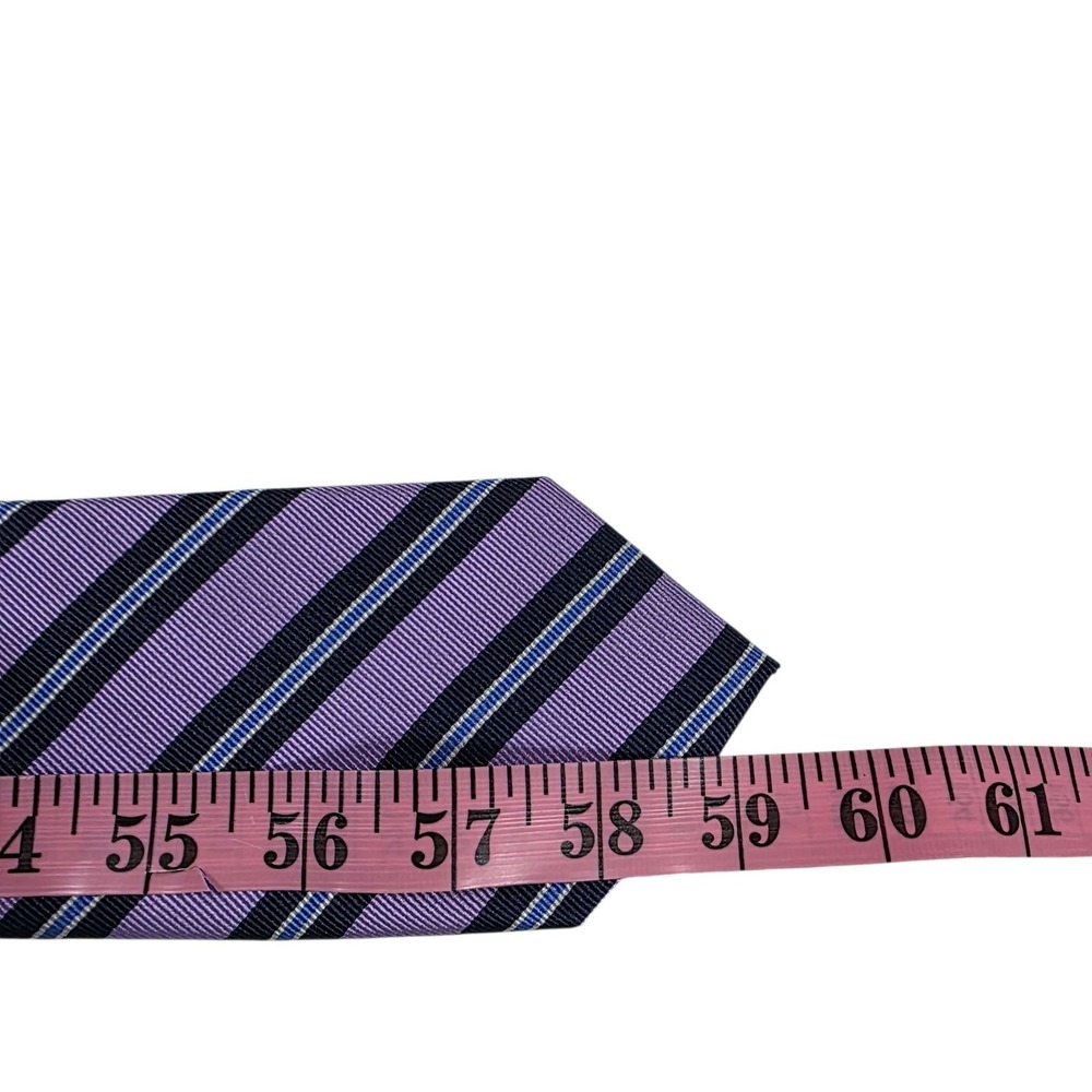 Jos. A. Bank Striped Silk Dress Tie Traveler's Collection Stain Resistant Purple - Picture 5 of 12